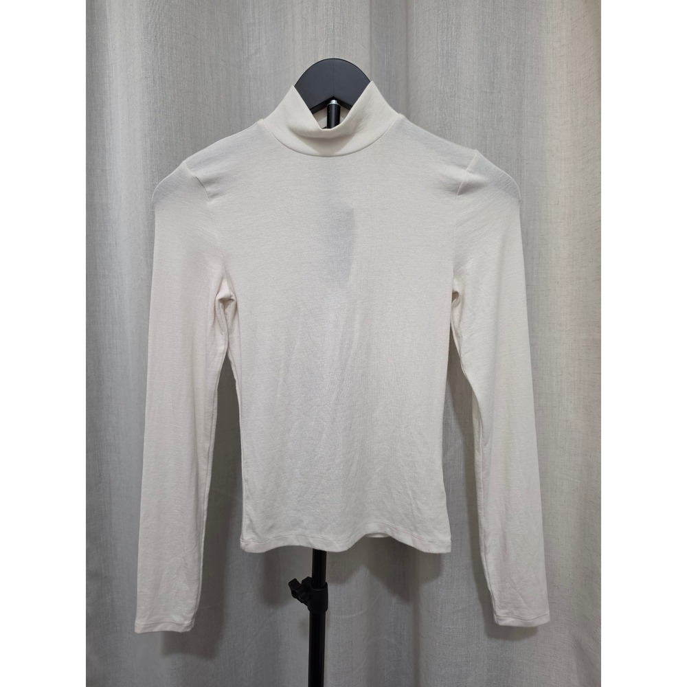 Wild Fable Off White Long Sleeve Mock Neck Turtleneck Top XXS 331 01 4302